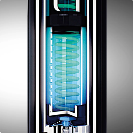 独自のサスペンションが振動を吸収